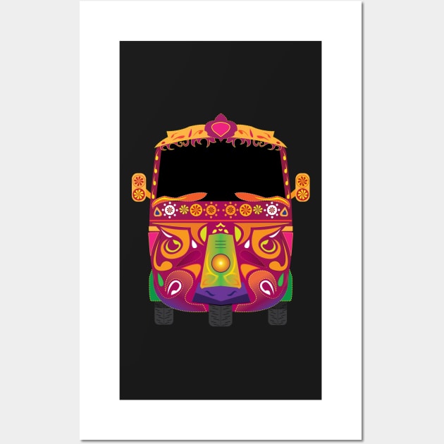 Road ke Rani Pakistani Rickshaw Wall Art by omergul